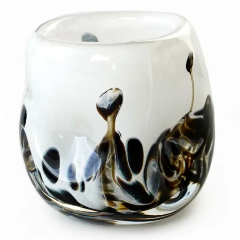 After Rain vase 12 cm hvit m/dekor