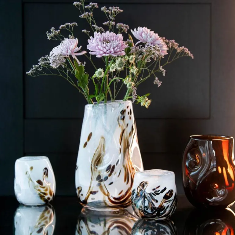 After Rain vase 12 cm hvit m/dekor