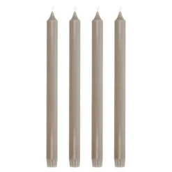 Aia kronelys 30 cm 4 stk taupe