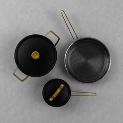 Arvet 2 Modell XB, Mio & Viggo grytesett 3 deler 1L/4L 28 cm svart/messing