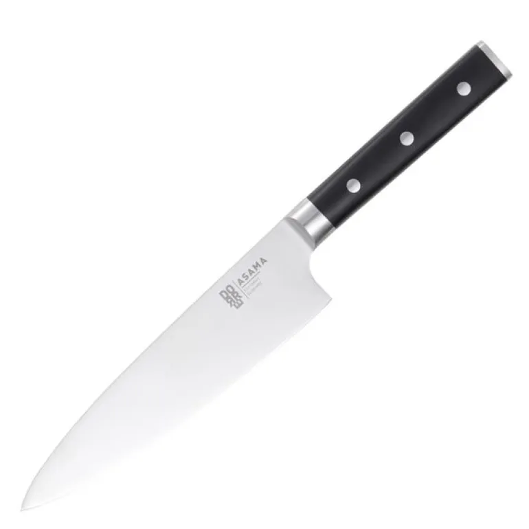 Asama kokkekniv 20 cm svart/sølv