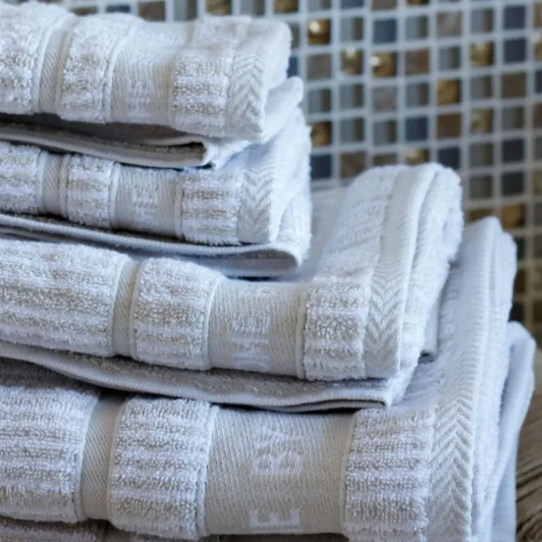 Bath Collection håndkle 50x100 cm 2 stk sand beige stripes