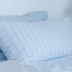 Bedding Collection putetrekk 60x63 cm 2 stk powder blue stripes