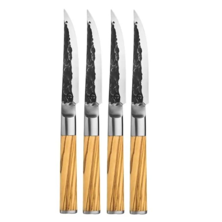 Biffkniver 4 stk olive