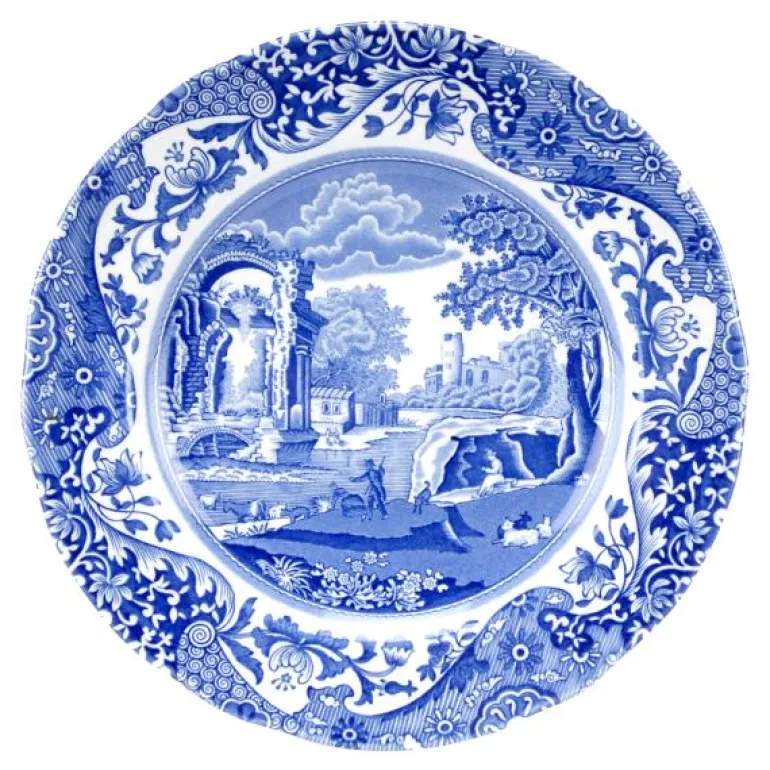 Blue Italian asjett 20 cm blå/hvit