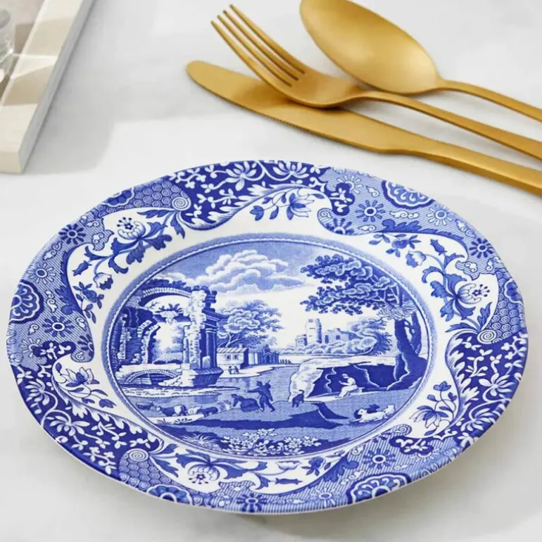 Blue Italian asjett 20 cm blå/hvit