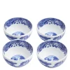 Blue Italian dippskål 10 cm 4 stk blå/hvit