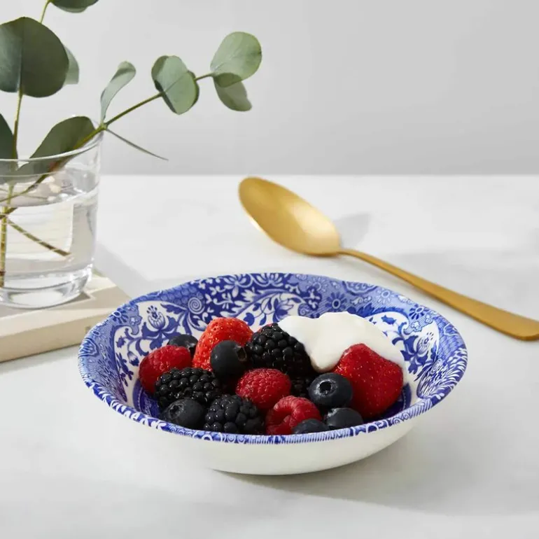 Blue Italian frokostbolle 16 cm blå/hvit