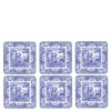 Blue Italian glassunderlag 6 stk blå/hvit