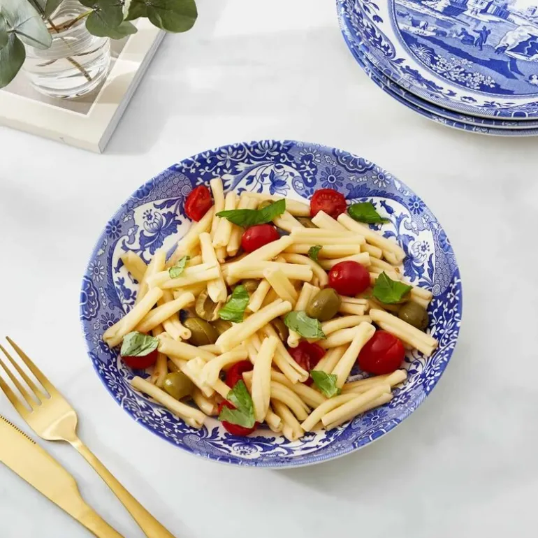 Blue Italian pastabolle 23 cm blå/hvit
