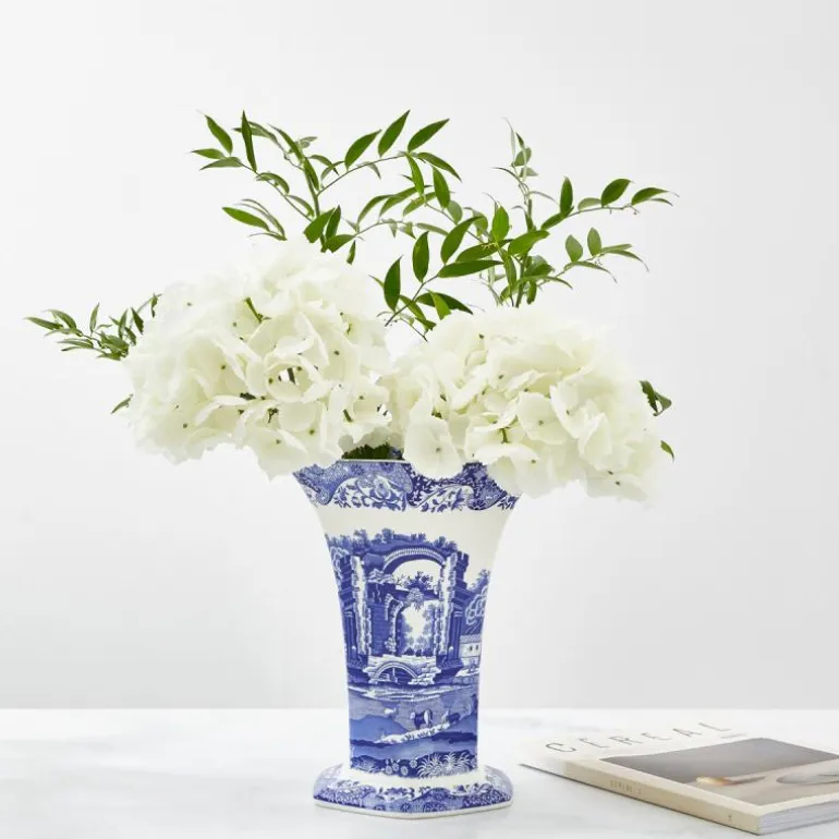Blue Italian vase 27 cm blå/hvit
