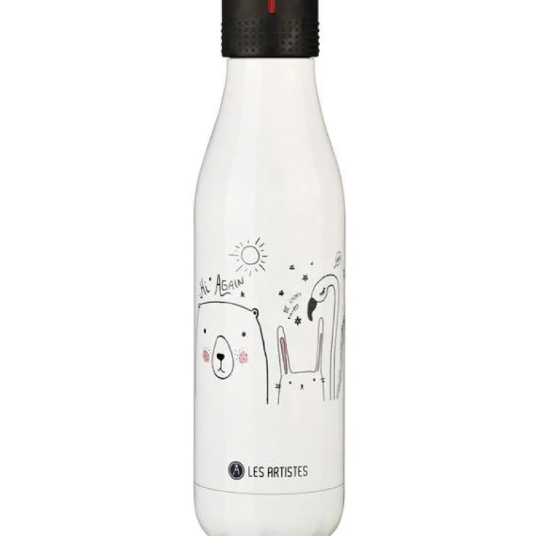 Bottle Up Design termoflaske 0,5L hvit/svart/rosa