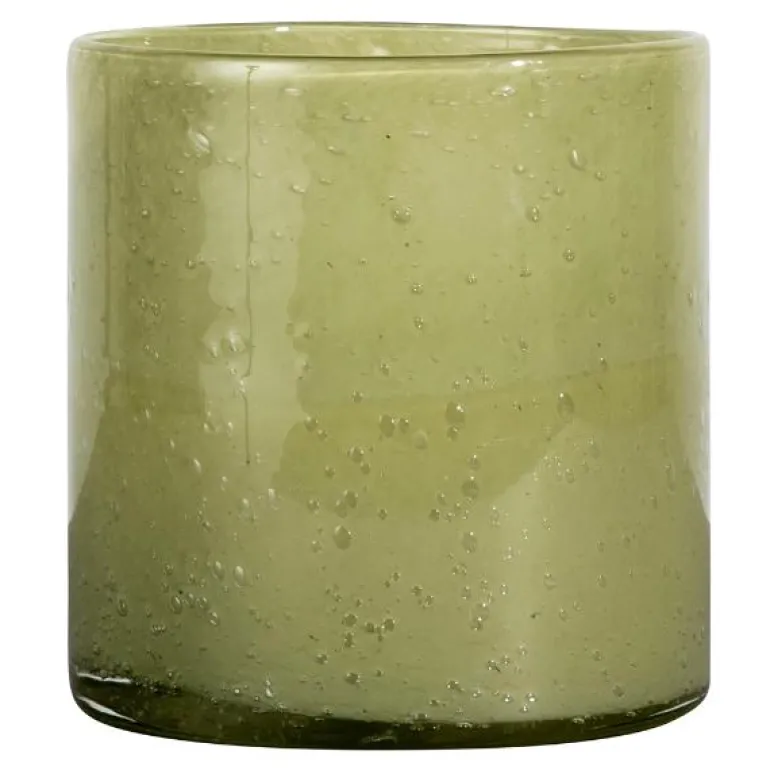 Calore vase/lyslykt 15x15 cm oliven