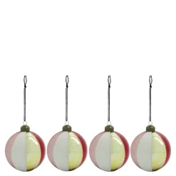 Cirkus julekuler 8 cm 4 stk rød
