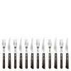 Classic biffbestikk 12 deler brun/blank