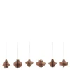 Comb juletrepynt papir 6 stk dusty rose