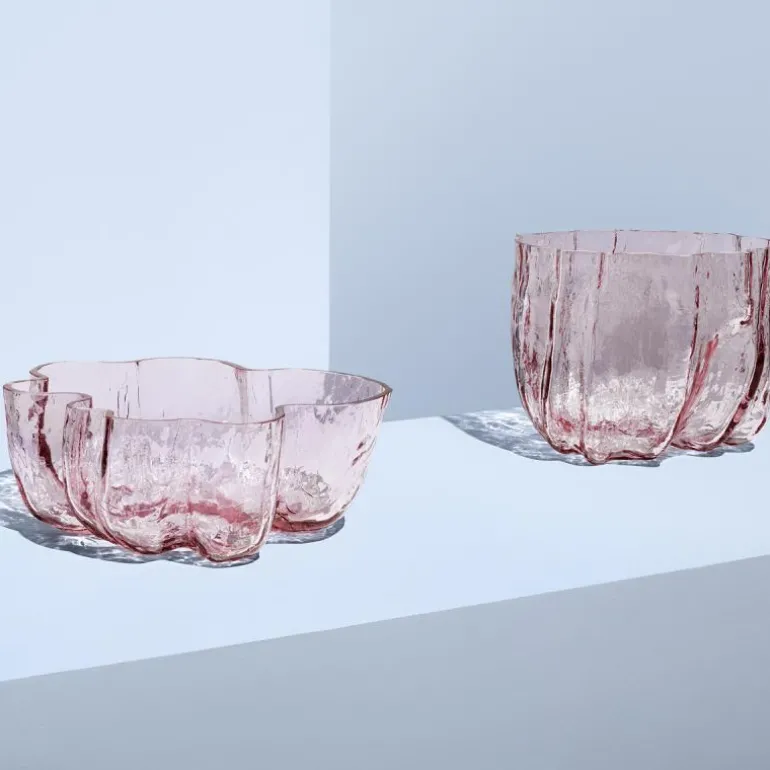 Crackle skål 10,5 cm rosa