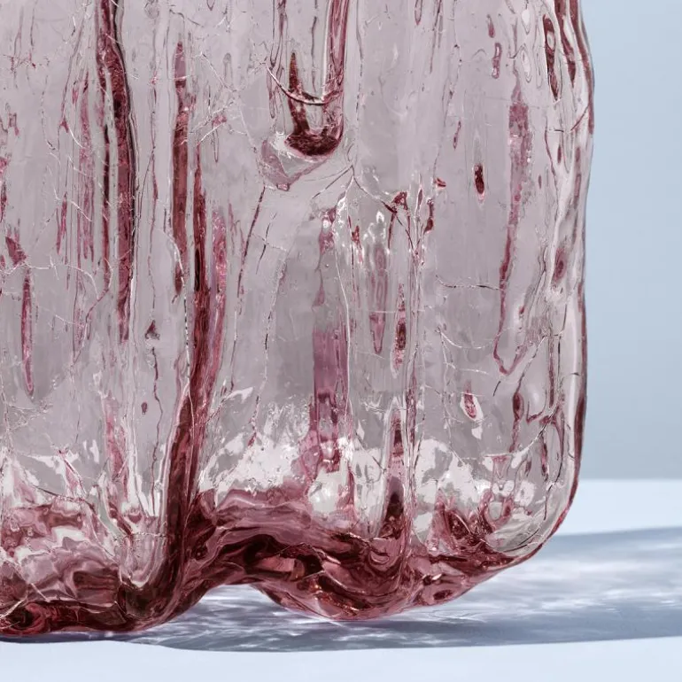 Crackle vase 28 cm rosa
