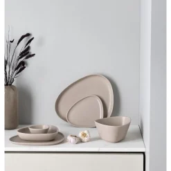 Curve Stoneware dyp tallerken 22x19 cm sand