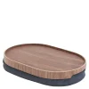 Curveline knebrett anti-slip 39x26 cm valnøtt/grå