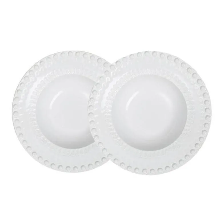 Daisy dyp tallerken 21 cm 2 stk hvit