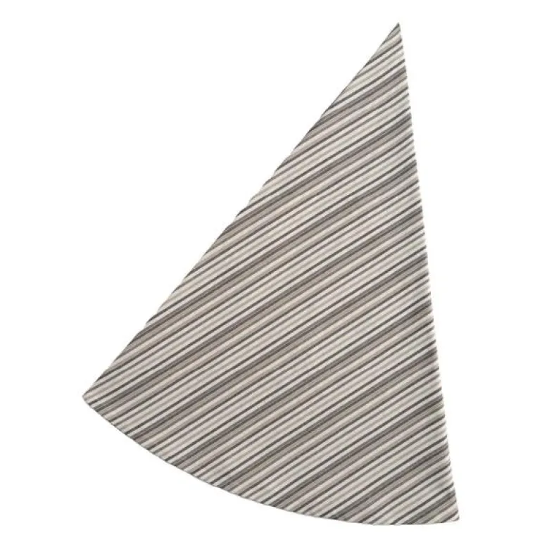 Duk rund 180 cm small stripes hvit/grå