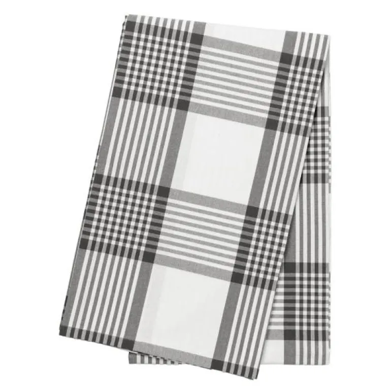 Duk 140x140 cm large checks hvit