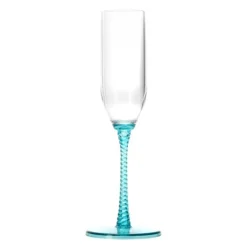 Eden champagneglass 15 cl blå spiral/turkis