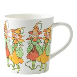 Elsa Beskow nasturtium krus med håndtak 40 cl hvit