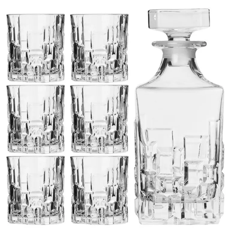 Etna whiskeykaraffel med 6 glass 81 cl klar