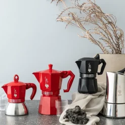 Exclusive espressokanne 4 kopper 15 cl induksjon rød