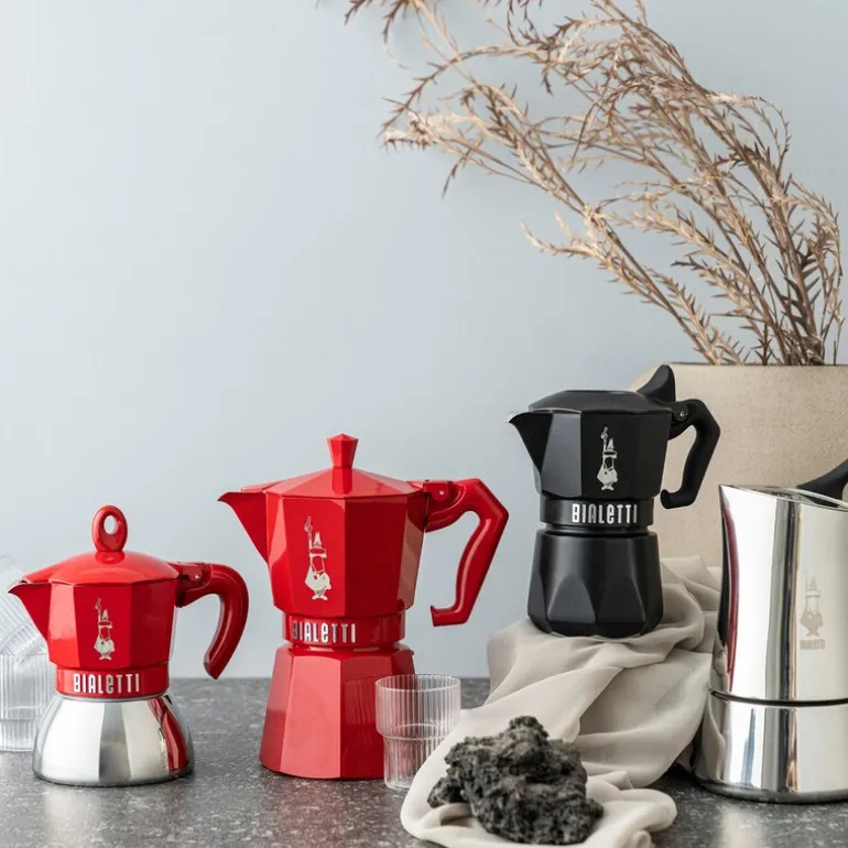 Exclusive espressokanne 4 kopper 15 cl induksjon rød