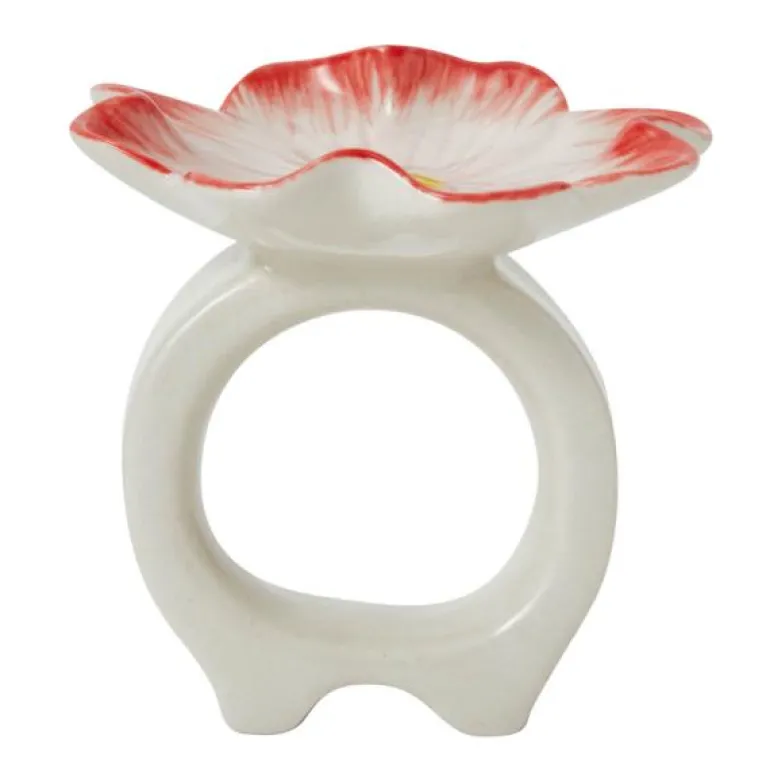 Flora serviettring 6 cm beige/rosa