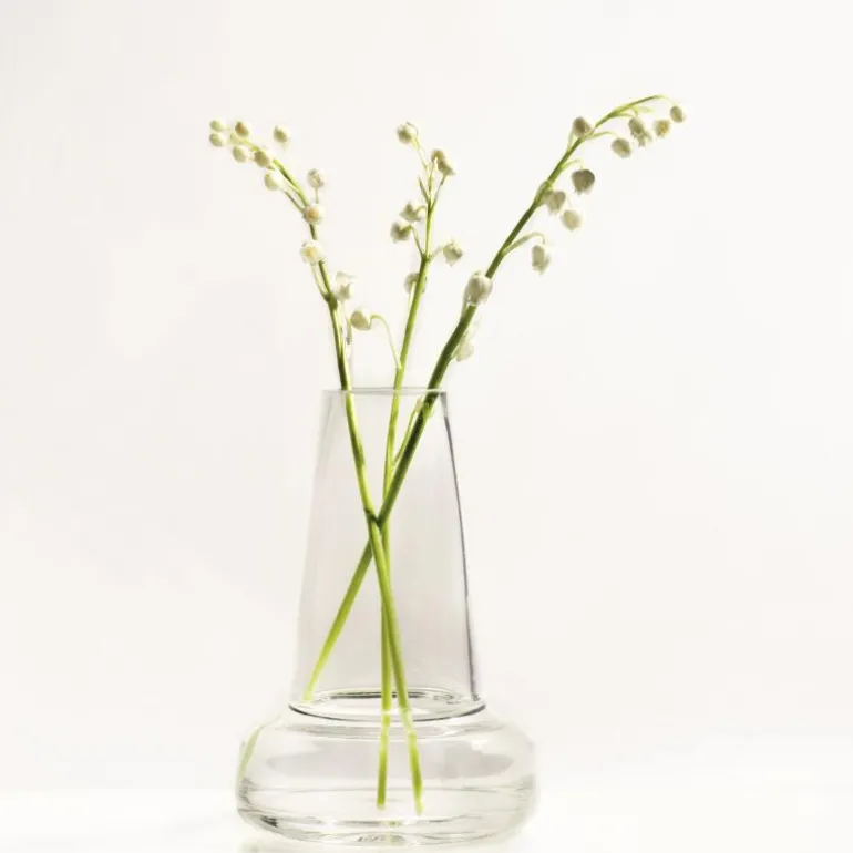 Flora vase lang 24 cm klar