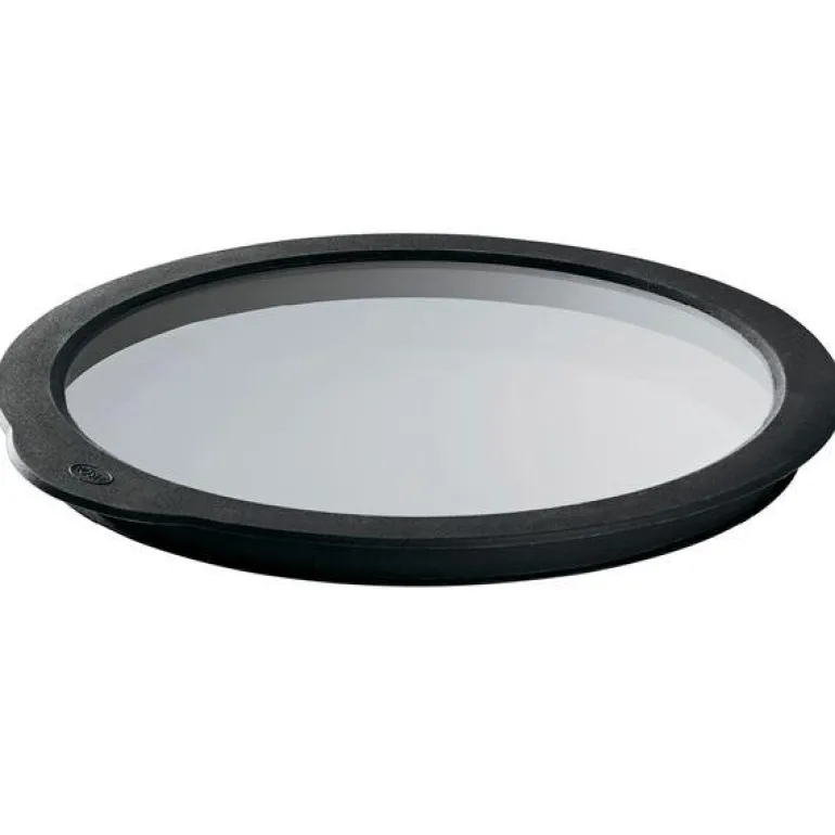 Glasslokk 24 cm klar/svart