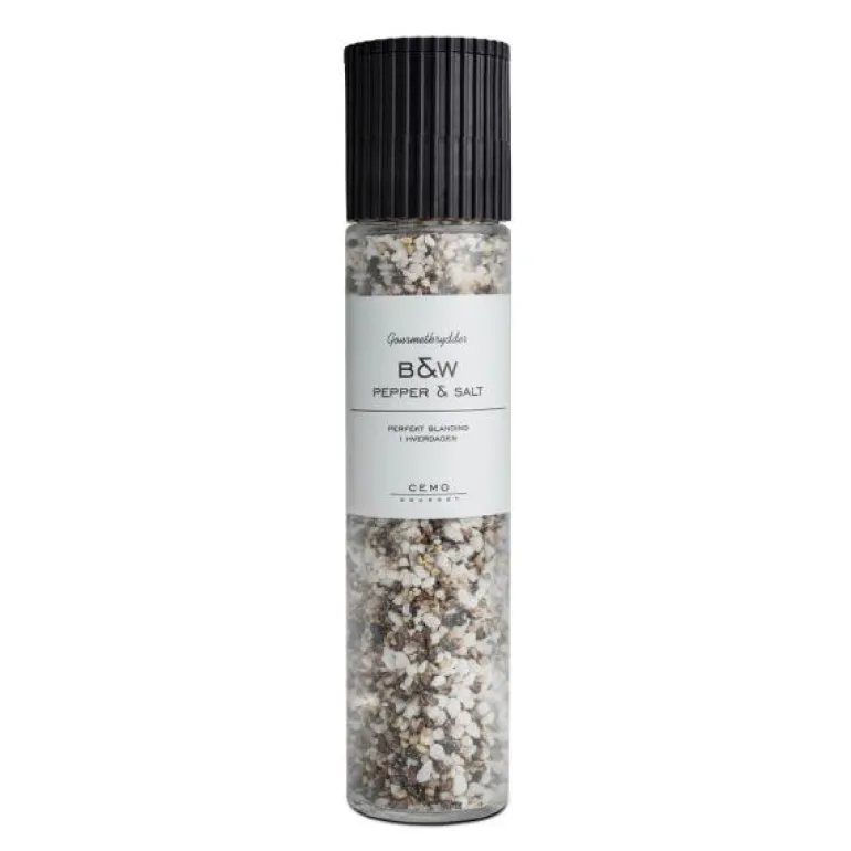 Gourmet kvern med b&w pepper og salt
