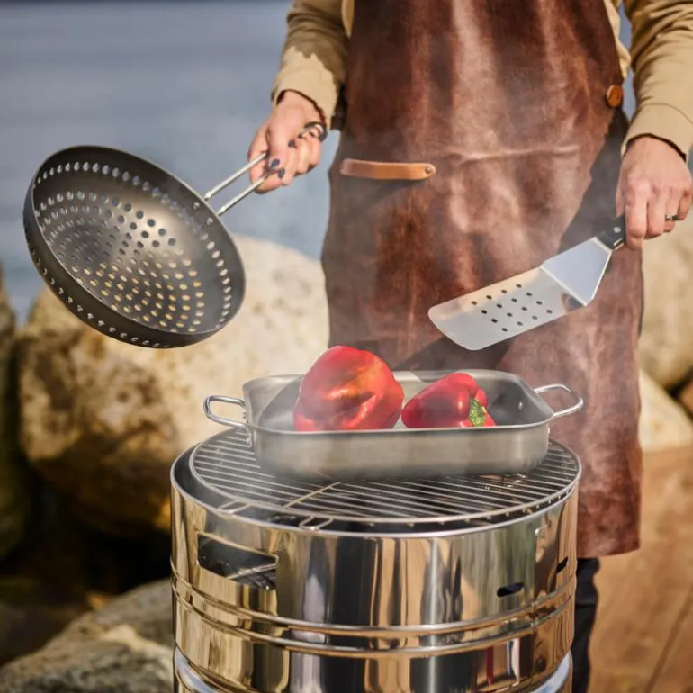 Grillpanne rund 26 cm svart
