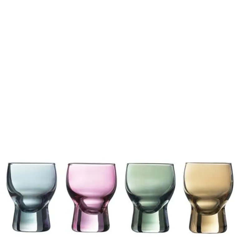 Happy shotglass 3,5 cl 4 stk luster