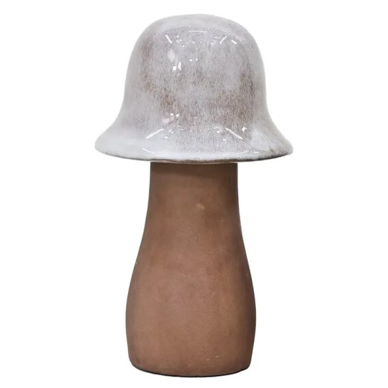 Hatt sopp hagepynt 26 cm grå