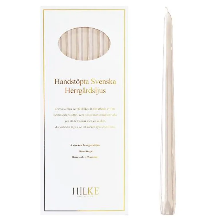 Herregårdslys 30 cm 6 stk lys beige