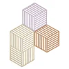 Hexagon bordskåner 3 stk 24 cm lupine/warm sand/light terracotta