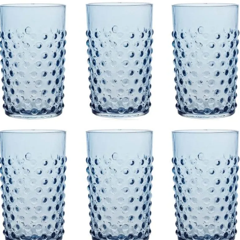 Hobnail glass 20 cl 6 stk underlay blue smoke