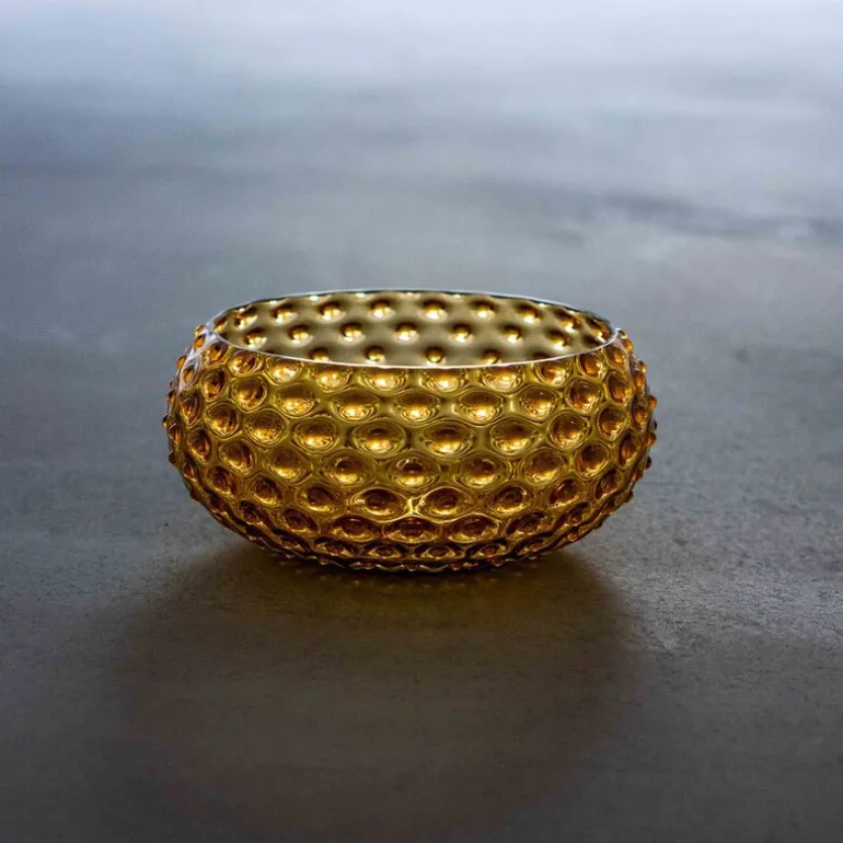 Hobnail skål 23 cm amber