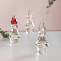 Husnisse glassnisse m/rød lue 13,6 cm klar