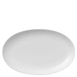 Hvit Riflet asjett 23,5 cm