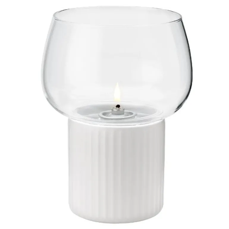 Hygge hurricane lyslykt hvit