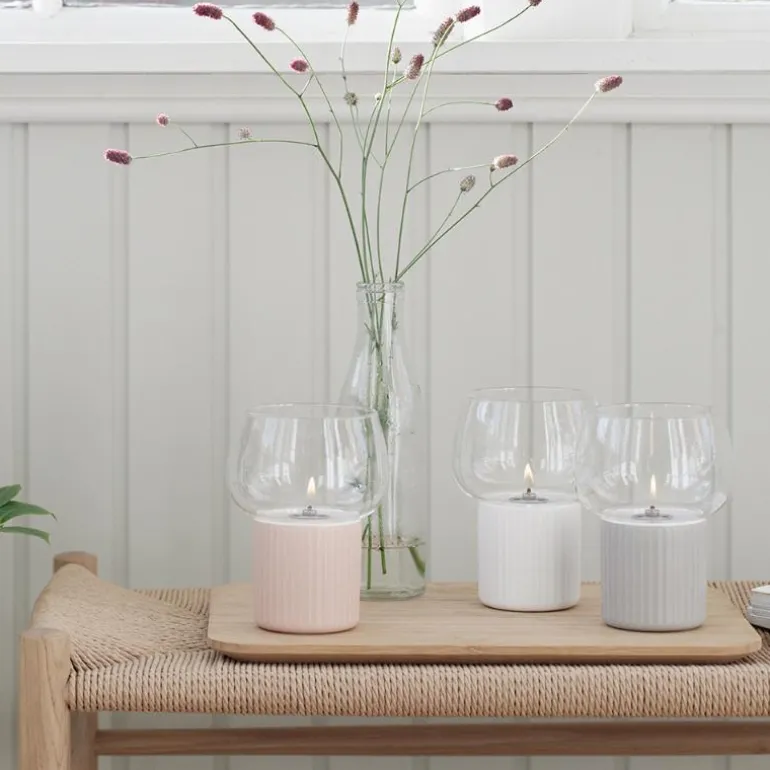 Hygge hurricane lyslykt hvit