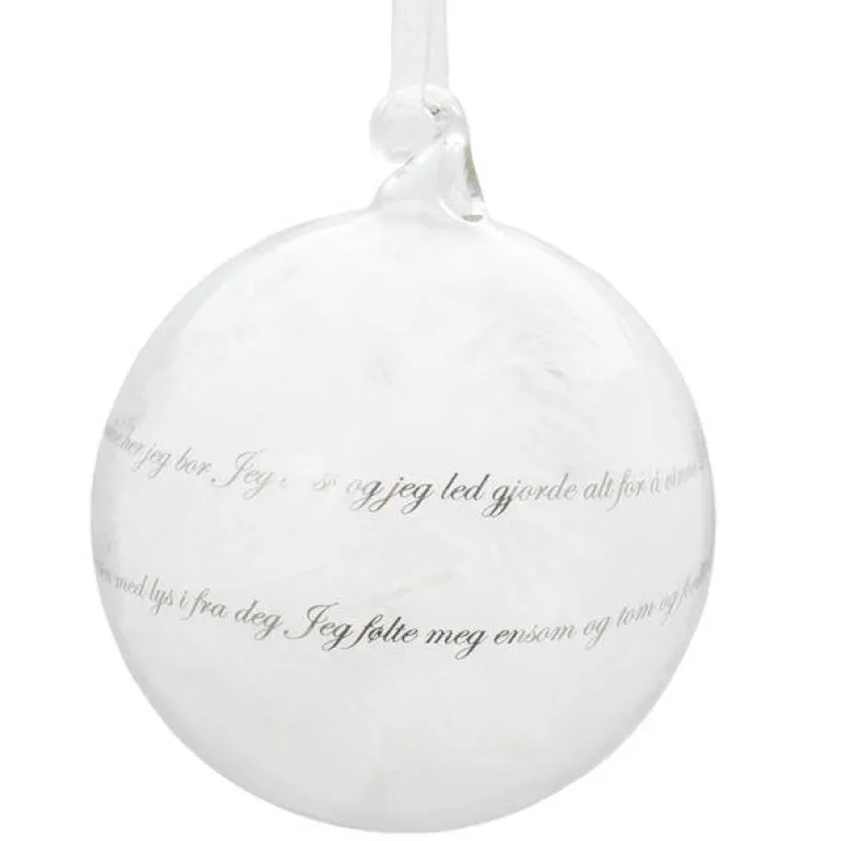 Julekule m/ sang 8 cm sølv