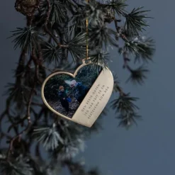 Julepynt hjerte m/fotoramme bestevenn 7x0,5 cm 14K gull