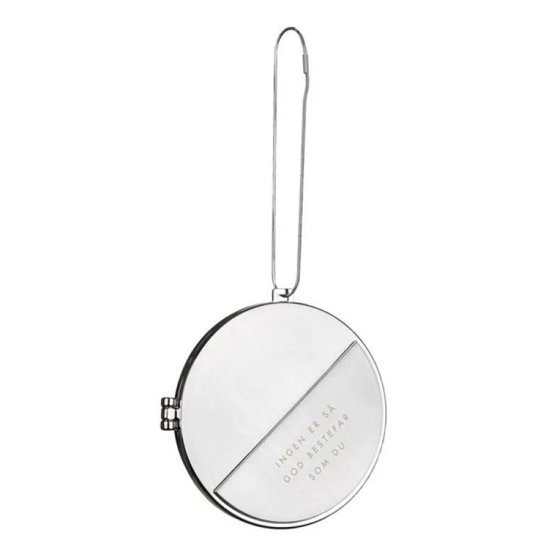 Julepynt medaljong m/fotoramme 7x7 cm bestefar sølv